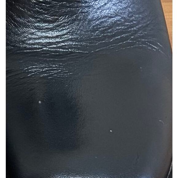 Steve Madden Argent Black Leather Square Toe Block Heel Boots 7.5M - Picture 6 of 6